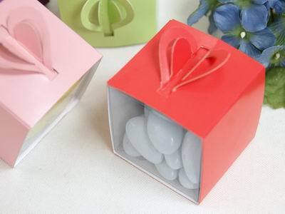 Boite à dragées coeur transparent
