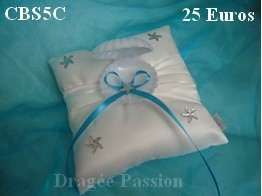 coussin coquillage mariage theme mer